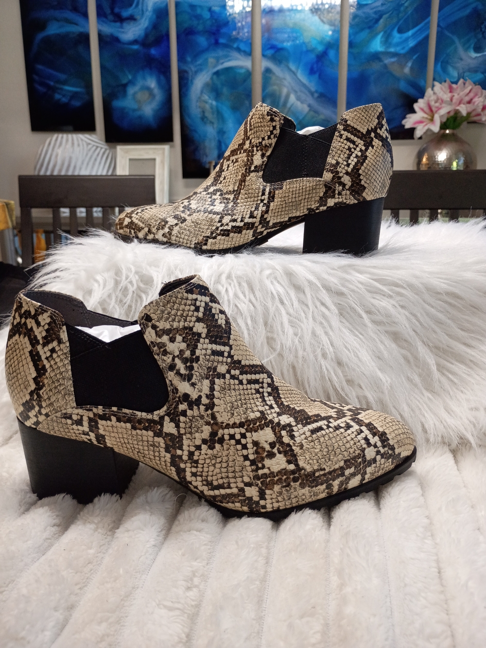 Vionic Neutral Snake-Print Chelsea Bootie - Picture 10 of 16